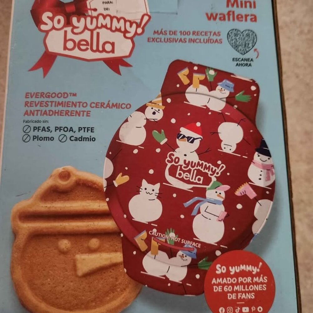 New in Box Electric Snowman Mini Waffle maker